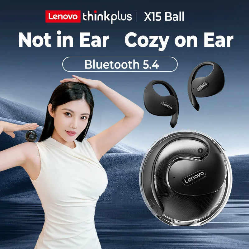 Original Lenovo X15 Pro Bluetooth 5.4 Earphones OWS Sports Wireless Headphones EarHooks TWS Earbuds Waterproof Headset with Mic