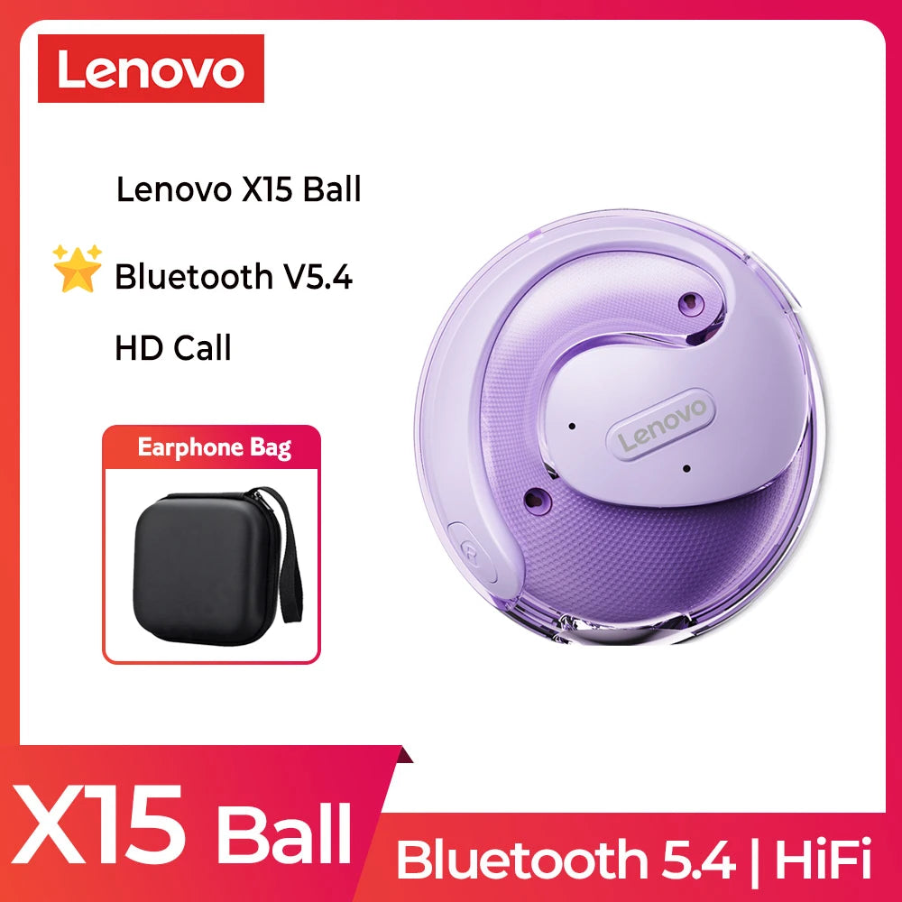 Original Lenovo X15 Pro Bluetooth 5.4 Earphones OWS Sports Wireless Headphones EarHooks TWS Earbuds Waterproof Headset with Mic