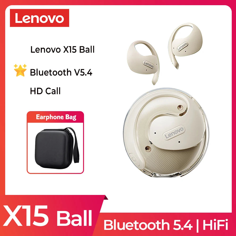 Original Lenovo X15 Pro Bluetooth 5.4 Earphones OWS Sports Wireless Headphones EarHooks TWS Earbuds Waterproof Headset with Mic