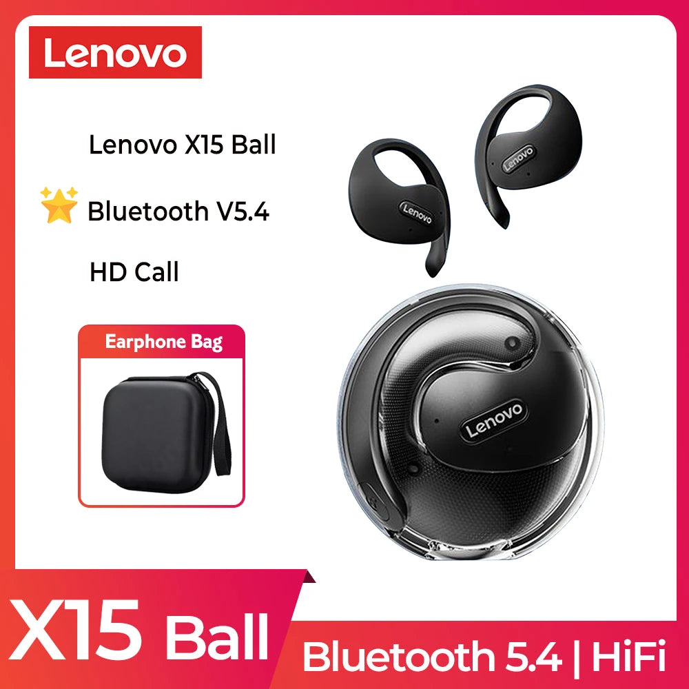 Original Lenovo X15 Pro Bluetooth 5.4 Earphones OWS Sports Wireless Headphones EarHooks TWS Earbuds Waterproof Headset with Mic